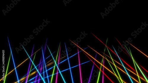 Colorful neon glowing laser lines hi-tech background