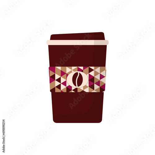 The cup icon Delicious coffee" isolated on a white background. The design of the drink. Vector illustration