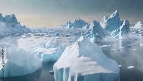  glaciers melting. Global warming. Environmental conservation concept photo
