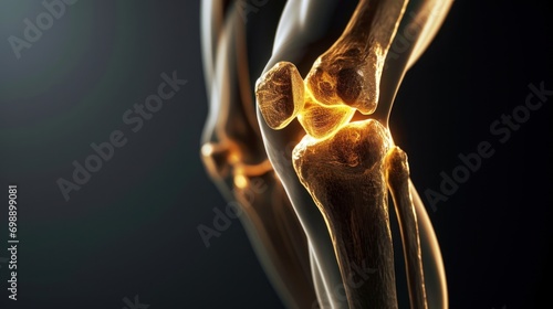 The leg and knee bone showing pain. medical use Education and Commerce
