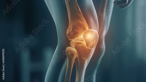 The leg and knee bone showing pain. medical use Education and Commerce