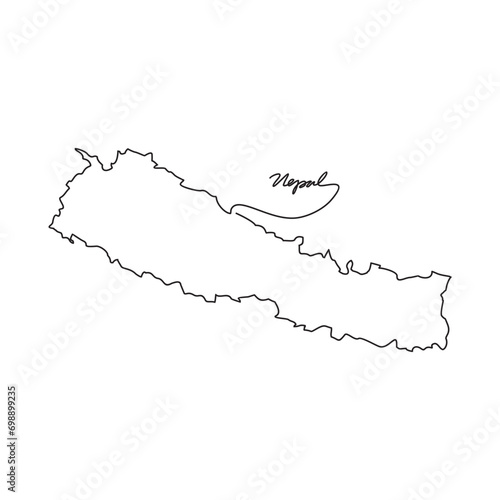 One continuous line drawing of country Map for Nepal vector illustration. Country map illustration simple linear style vector concept. Country territorial area and suitable for your asset design.