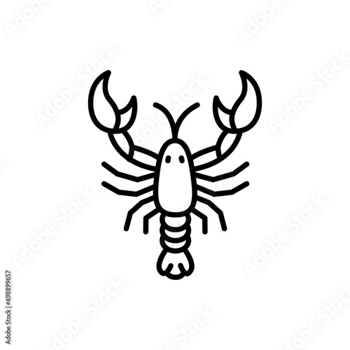 Lobster outline icons, ocean minimalist vector illustration ,simple transparent graphic element .Isolated on white background © Upnowgraphic Studio