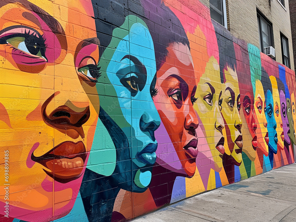 Naklejka premium A Mural Dedicated To Black Women In History Showcasing Their Contributions And Resilience In A Vibrant Artistic Form