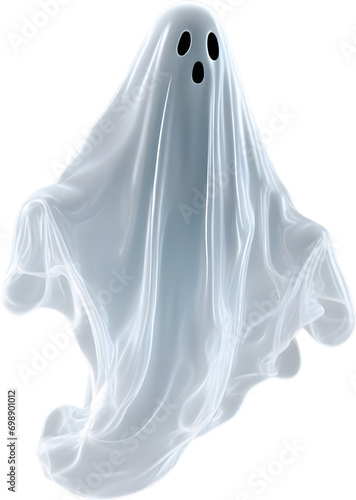 A close-up of a scary ghost, a close-up of a scary ghost floating in the air for decoration. 