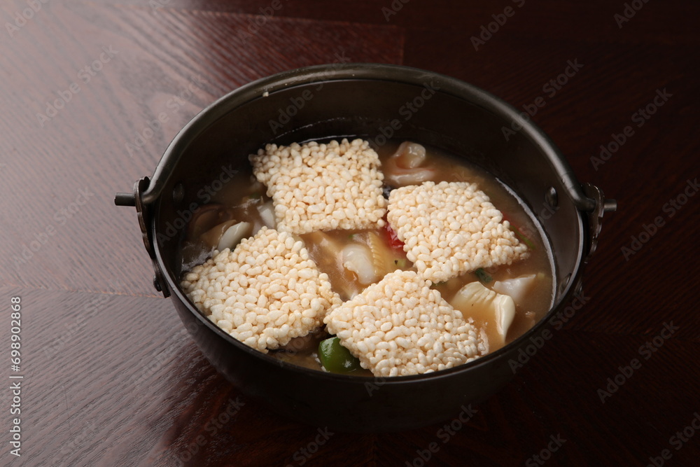 seafoods crispy rice crust soup seafoods crispy rice crust soup