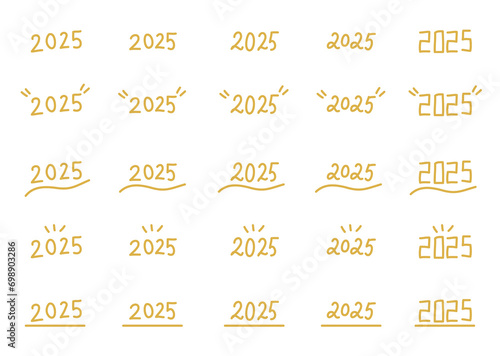 2025手書き文字金色