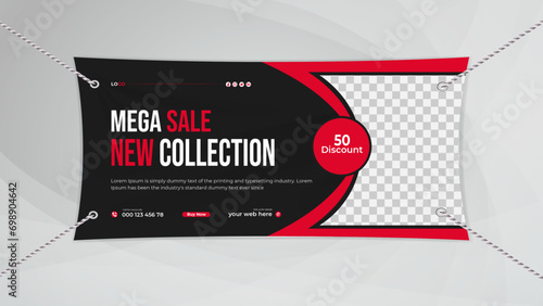 Vinyl Banner Design template for Fashion Sale . Vector and editable layout  . 