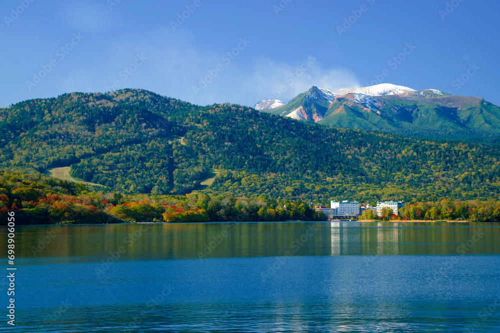 Lake Akan in Autumn, Kushiro city, Hokkaido prefecture, Japan.