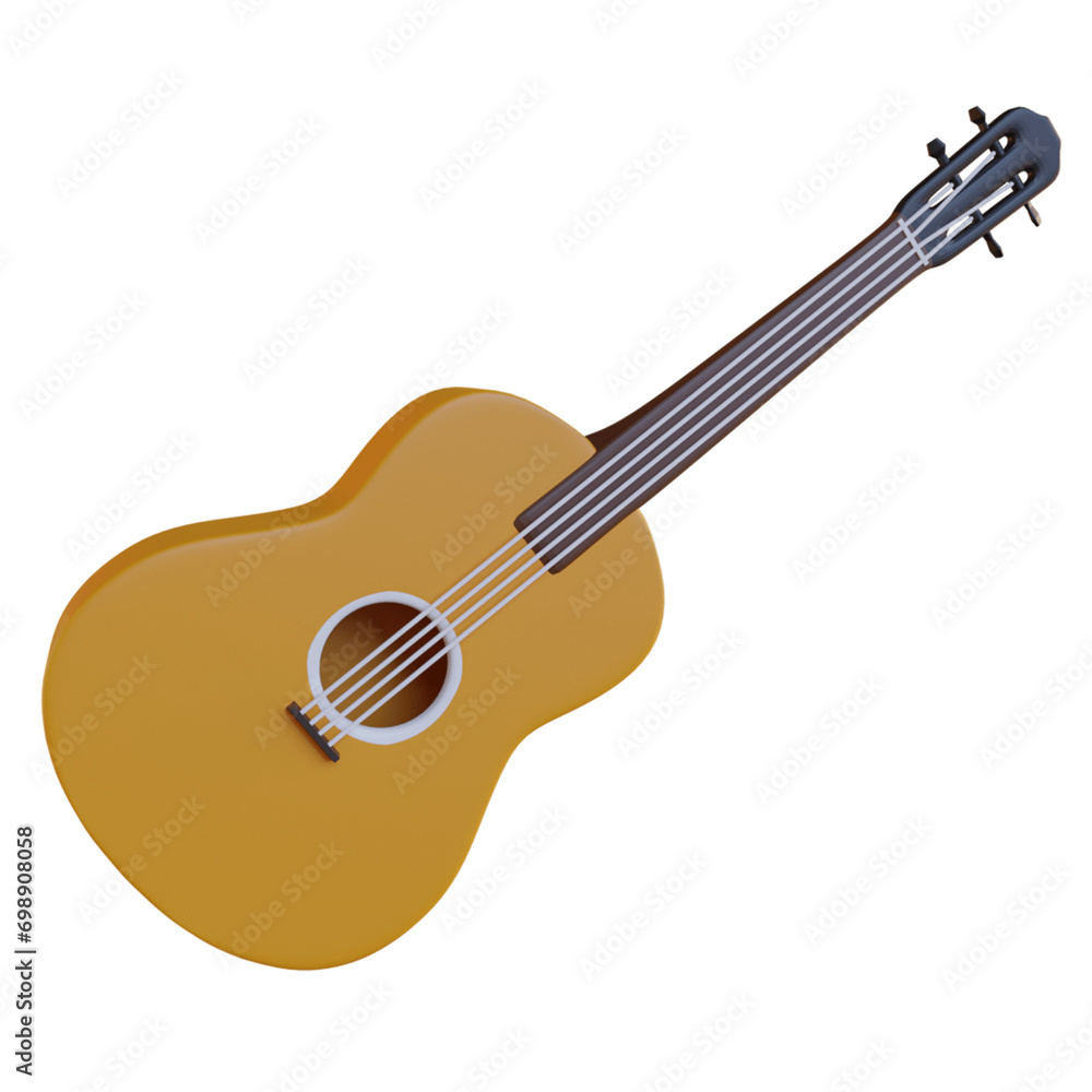 Acoustic Guitar Music Instrument 3D Icon