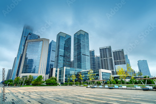 Skyscrapers in commercial areas, urban landscape, Changsha, China.