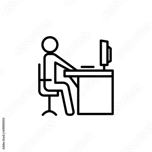 Working outline icons, minimalist vector illustration ,simple transparent graphic element .Isolated on white background