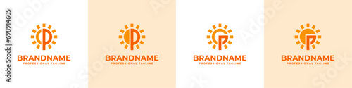 Letter P Sun Logo Set, suitable for business related to solar with P initial