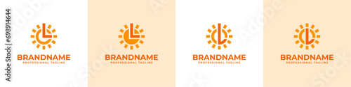 Letter L Sun Logo Set, suitable for business related to solar with L initial