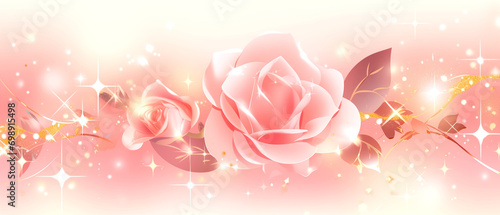 7000X3000 Pixel, 300 DPI, rose in banner template, abstract background photo