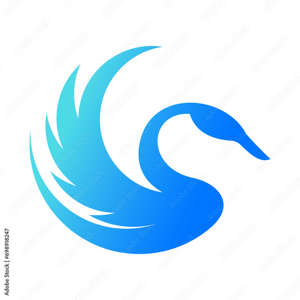 Obraz premium Swan Vector Logo Design Template