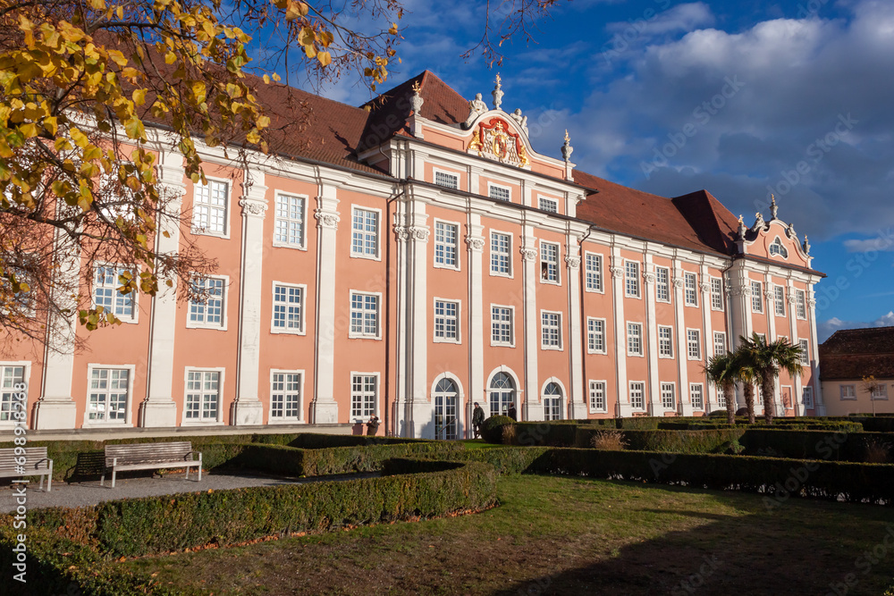 New Castle in Meersburg illuminated by the autumn sun
