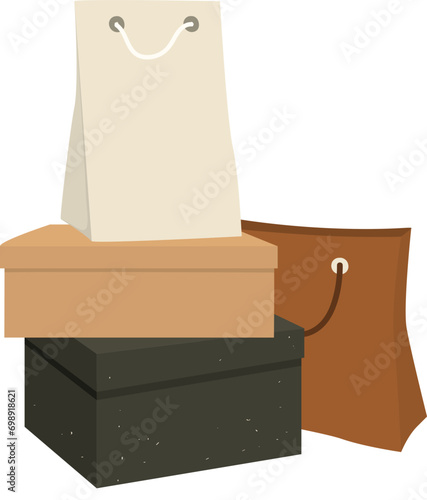 stacks shoe boxes vector illustration