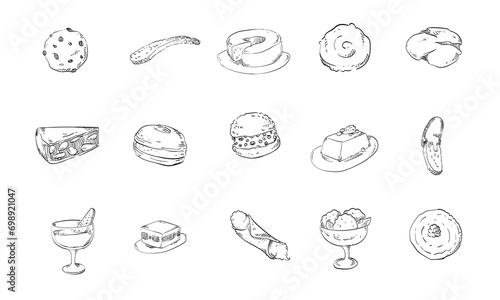 sweet dessert handdrawn collection