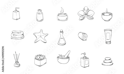 spa equipment handdrawn collection