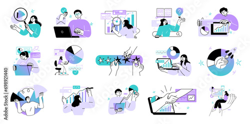 People work business workflow vector