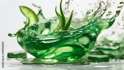 green splash in glass