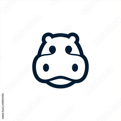 Hippo logo animal templates simple