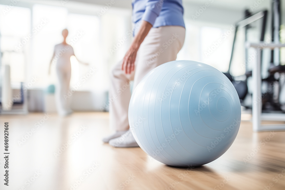 Senior rehabilitation with big ball Senior rehabilitation with big ball