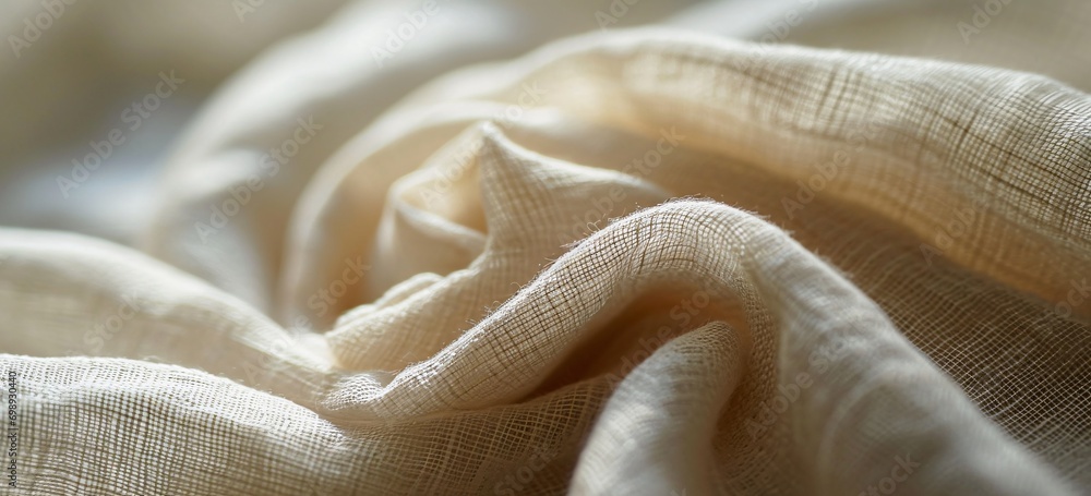 Wrinkled, textured fabric with a soft, fuzzy texture.