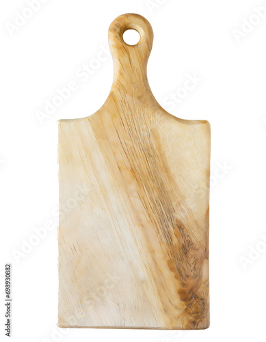  Empty old wooden cutting board - isolated