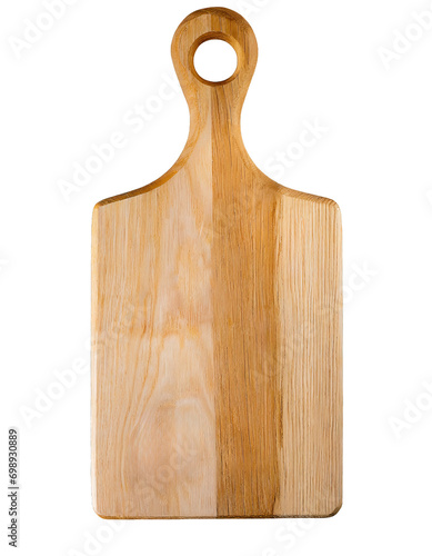  Empty old wooden cutting board - isolated