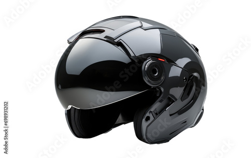 Futuristic Motorcycle Helmet Featuring Advanced Headgear On a White or Clear Surface PNG Transparent Background.