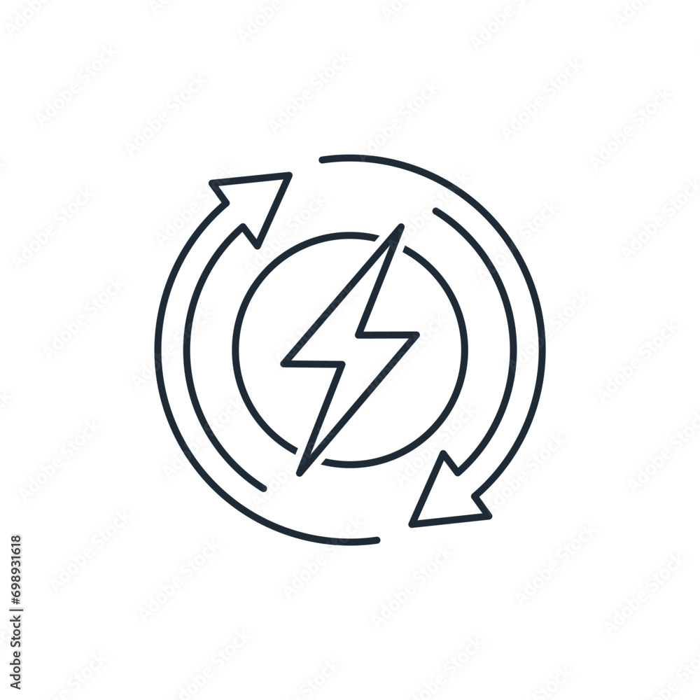 Energy traffic. Fast recovery. Vector linear icon illustration isolated on white background. Energy traffic. Fast recovery. Vector linear icon illustration isolated on white background.