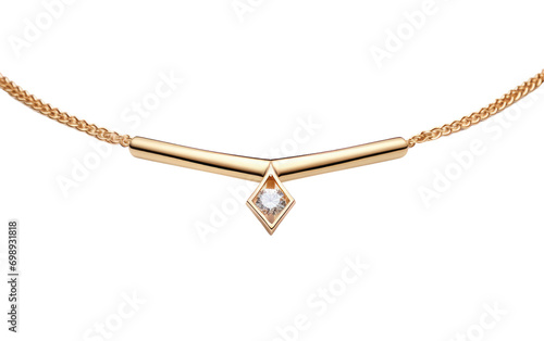 A Gold and Diamond Choker Necklace Featuring Timeless Elegance On a White or Clear Surface PNG Transparent Background. photo