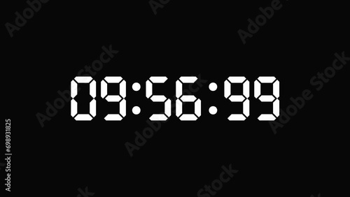 10 minutes digital countdown clock animation 4k, UHD