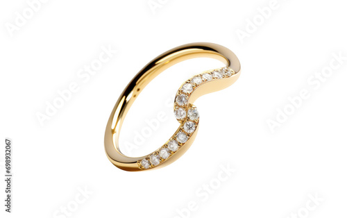 Gold and Diamond Nose Ring in a Crisp White Scene On a White or Clear Surface PNG Transparent Background.