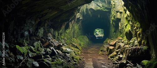 Abandoned mercury mine tunnel in Idrija, Slovenia. photo