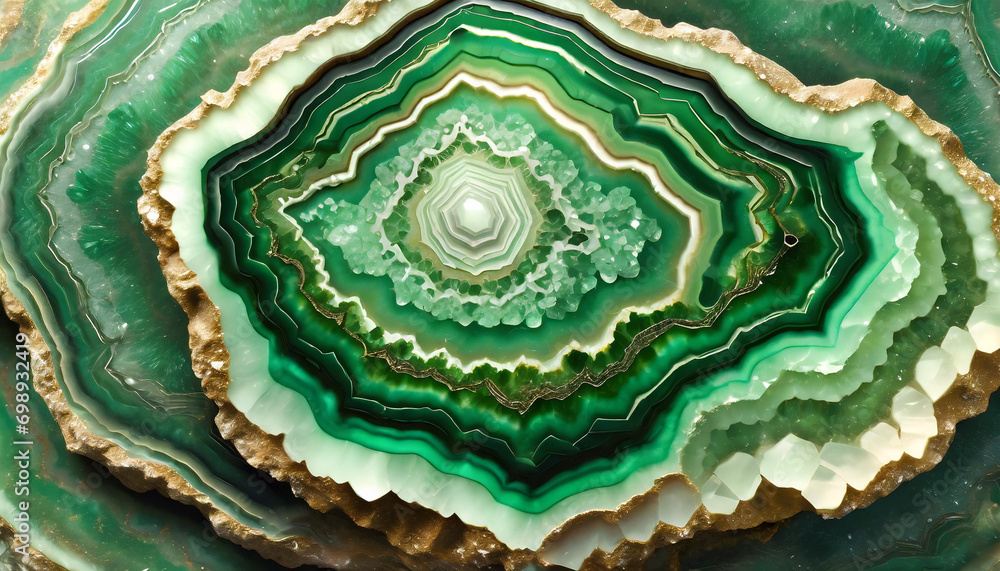 Fototapeta premium Agat zielony, kamień szlachetny, dekoracja ścienna, generative ai