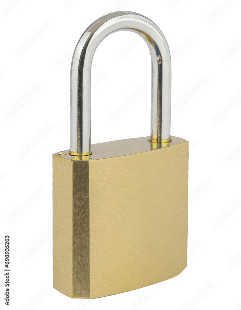 Metallic lock - isolated on transparent background Metallic lock - isolated on transparent background