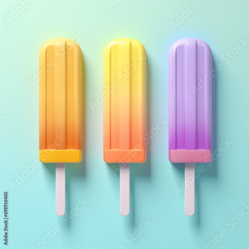 Ice cream on a bright pastel color.
