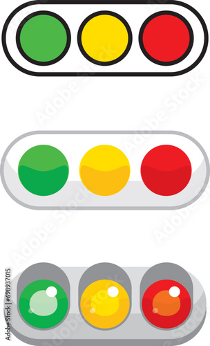Japanese Traffic Signal Illustration 3-touch set