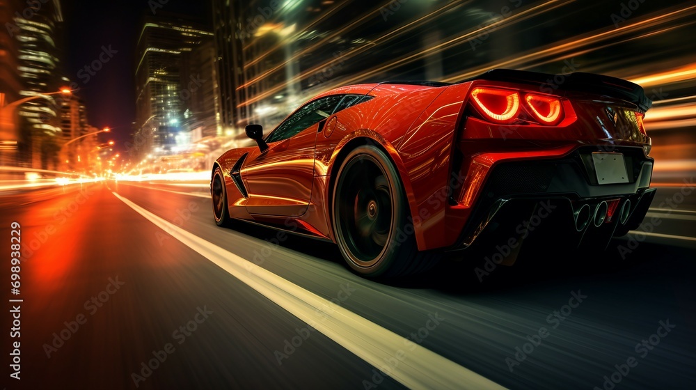 Capturing the Essence of a High-Speed Car on the Urban Streets in Night