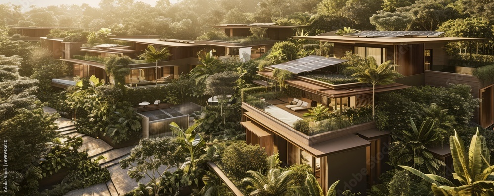 villas sustainability ,net zero carbon negative forest nature Biodiversity Diversity ,Generative AI