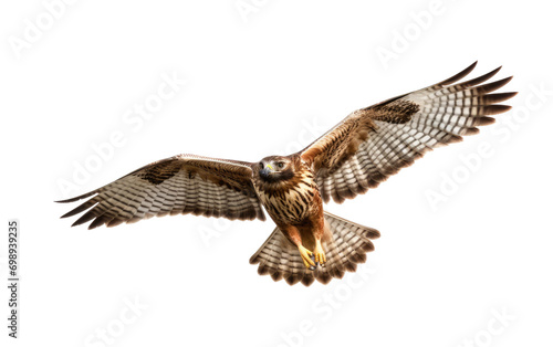 Tailed Hawk Soaring Majestically in Gigapixel Glory On a White or Clear Surface PNG Transparent Background.