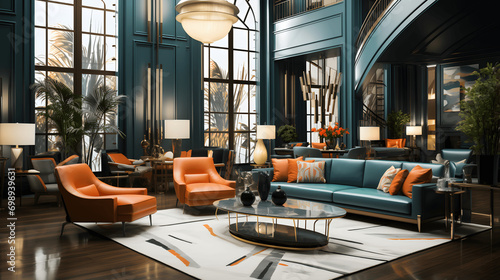Glamour Reimagined: An Art Deco Living Room with Timeless Elegance