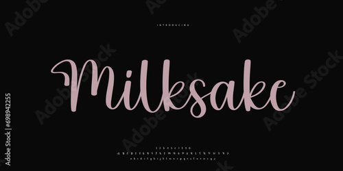 Abstract Fashion font alphabet. Minimal modern urban fonts for logo, brand etc. Typography Calligraphy typeface uppercase lowercase and number. vector illustration 
