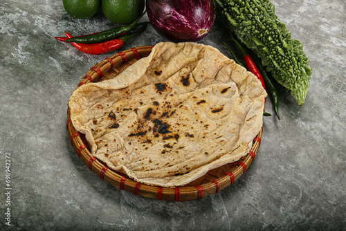 Indian traditional tandori bread - Roti photo