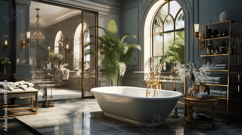 Elegant Decadence: Luxurious Hollywood Regency Bathroom Design