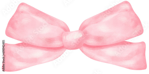 Pink Coquette ribbon bow watercolor