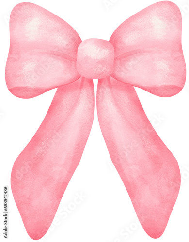 Pink Coquette bow watercolor